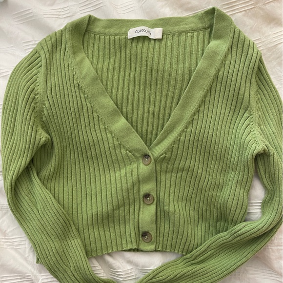 Glassons green button down cardigan sweater - Picture 1 of 4